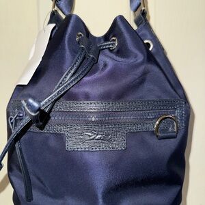 Longchamp Le Pliage Small Neo Bucket Nylon Bag Crossbody Navy